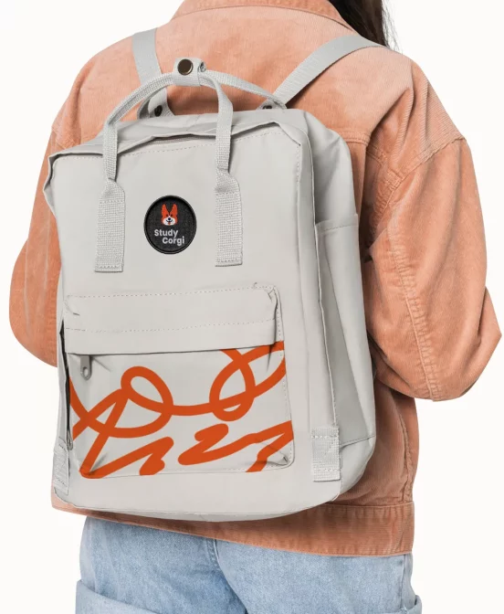 Academic Backpack with Orange Accents