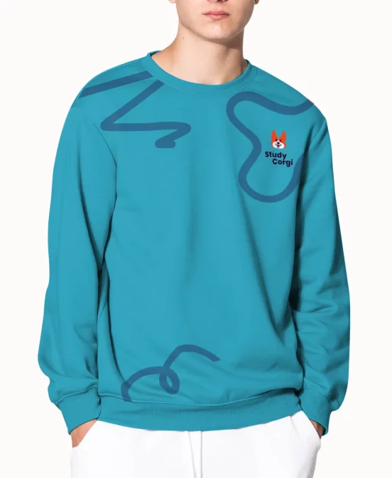 Teal Sweatshirt with Blue Accents